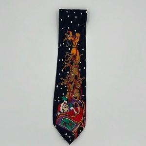 Vintage Disney Store Silk Tie Santa Mickey